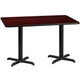 Mahogany |#| 30inch x 60inch Mahogany Laminate Table Top with 22inch x 22inch Table Height Bases