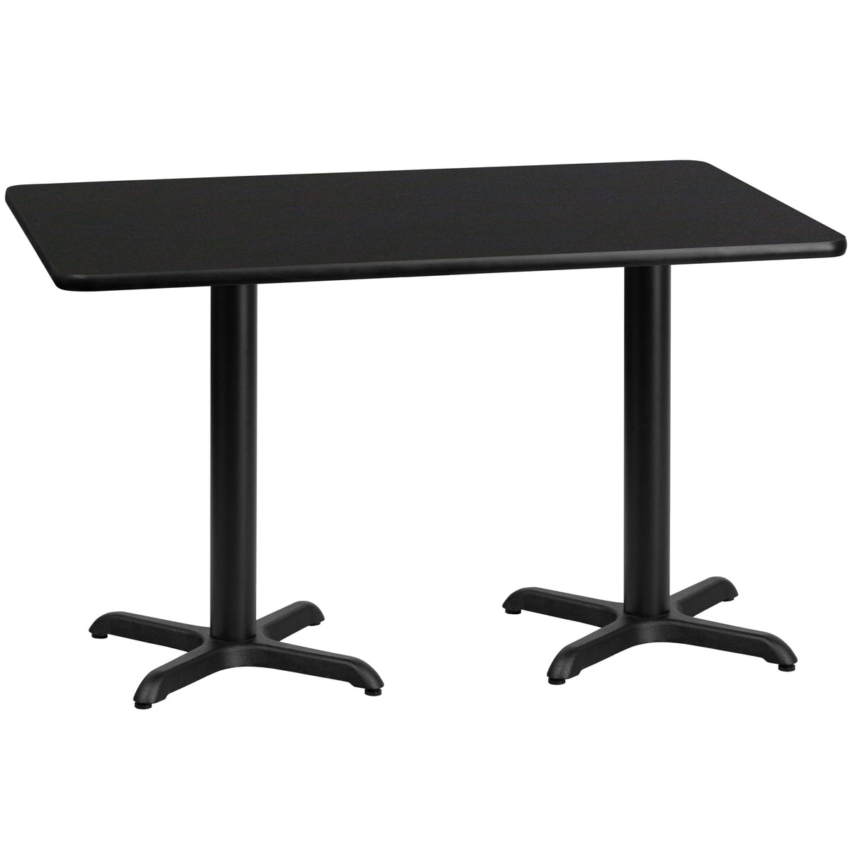 Black |#| 30inch x 60inch Rectangular Black Laminate Table Top & 22inch x 22inch Table Height Bases