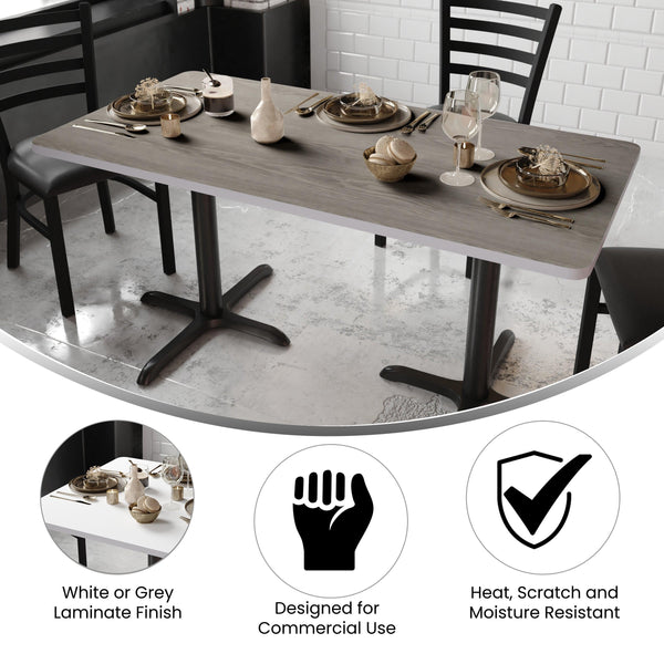 White/Gray |#| 30inch x 60inch Table Top with White or Gray Reversible Laminate Top