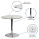 31.5inch Round Glass Table with 29inchH Chrome Base - Pedestal Table - Event Table