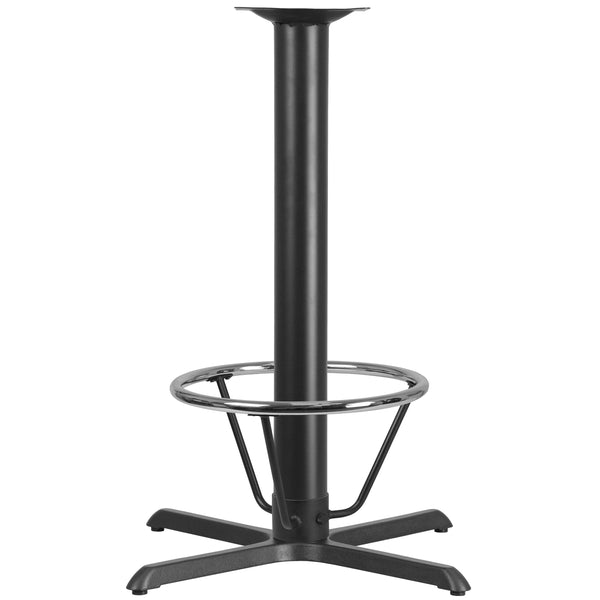 33inch x 33inch Restaurant Table X-Base with 4inch Dia. Bar Height Column & Foot Ring