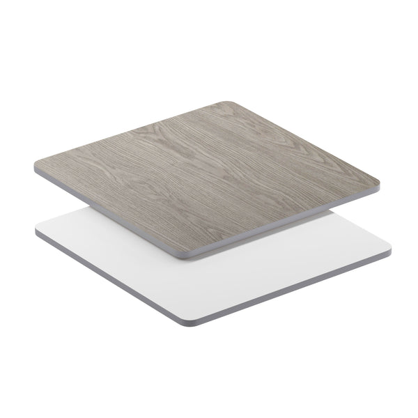 White/Gray |#| 36inch Square Table Top with White or Gray Reversible Laminate Top