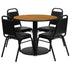 36'' Round Laminate Table Set with Round Base and 4 Trapezoidal Back Banquet Chairs