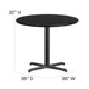 Black Top/Black Vinyl Seat |#| 36inch Round Black Laminate Table Set with X-Base and 4 Metal Vinyl Seat Chairs