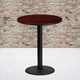 Mahogany |#| 36inch Round Mahogany Laminate Table Top with 24inch Round Bar Height Table Base