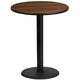 Walnut |#| 36inch Round Walnut Laminate Table Top with 24inch Round Bar Height Table Base