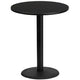 Black |#| 36inch Round Black Laminate Table Top with 24inch Round Bar Height Table Base