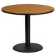 Natural |#| 36inch Round Natural Laminate Table Top with 24inch Round Table Height Base