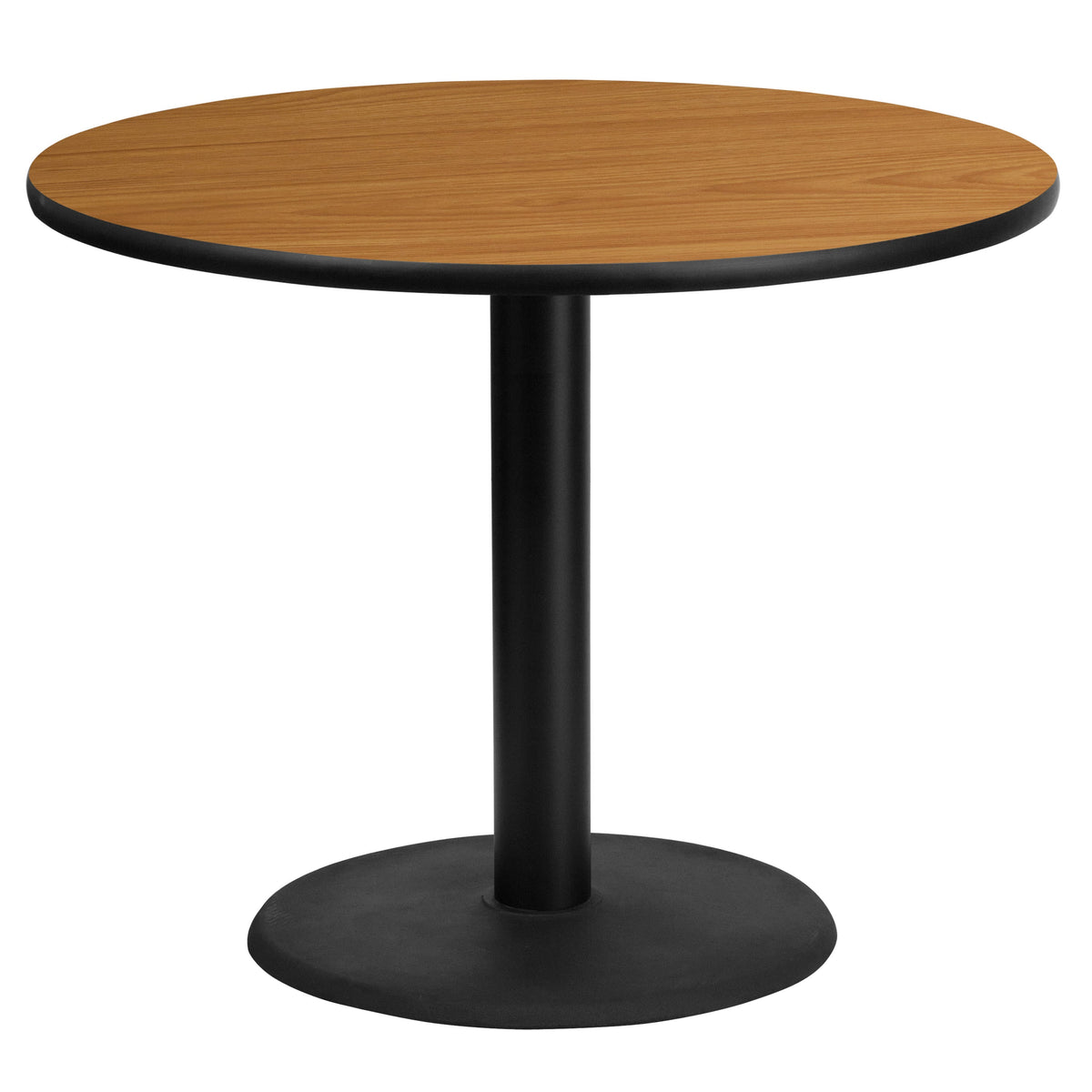 Natural |#| 36inch Round Natural Laminate Table Top with 24inch Round Table Height Base