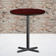 Mahogany |#| 36inch Round Mahogany Laminate Table Top with 30inch x 30inch Bar Height Table Base