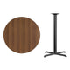 Walnut |#| 36inch Round Walnut Laminate Table Top with 30inch x 30inch Bar Height Table Base