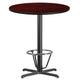 Mahogany |#| 36inch Round Mahogany Laminate Table Top & 30inchx 30inch Bar Height Base with Foot Ring