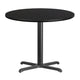 Black |#| 36inch Round Black Laminate Table Top with 30inch x 30inch Table Height Base