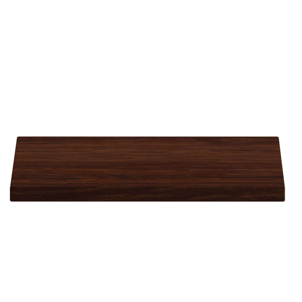 Walnut |#| 36inch Square High-Gloss Walnut Resin Table Top with 2inch Thick Drop-Lip