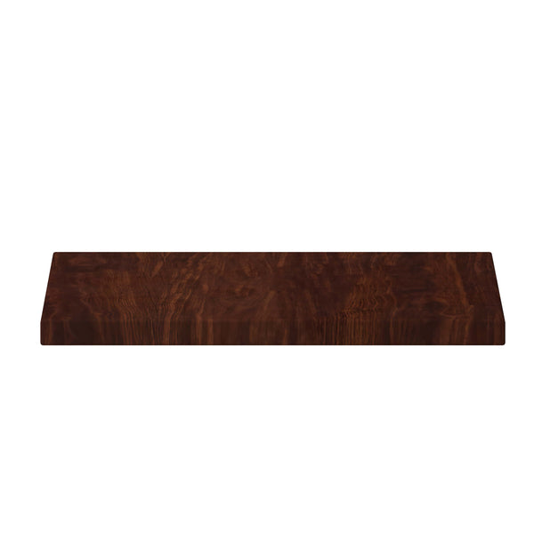 Walnut |#| 36inch Square High-Gloss Walnut Resin Table Top with 2inch Thick Drop-Lip