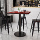 Mahogany |#| 36inch Square Mahogany Laminate Table Top with 24inch Round Bar Height Table Base