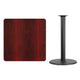 Mahogany |#| 36inch Square Mahogany Laminate Table Top with 24inch Round Bar Height Table Base