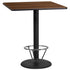 36'' Square Laminate Table Top with 24'' Round Bar Height Table Base and Foot Ring