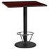 36'' Square Laminate Table Top with 24'' Round Bar Height Table Base and Foot Ring