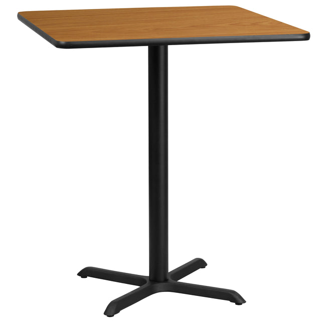 36'' Square Laminate Table Top with 30'' x 30'' Bar Height Table Base - View 1