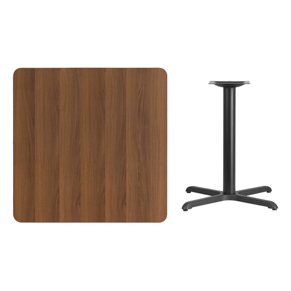 Black |#| 36inch Square Black Laminate Table Top with 30inch x 30inch Table Height Base