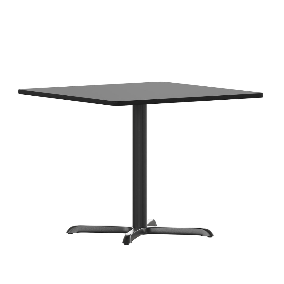 Black |#| 36inch Square Black Laminate Table Top with 30inch x 30inch Table Height Base