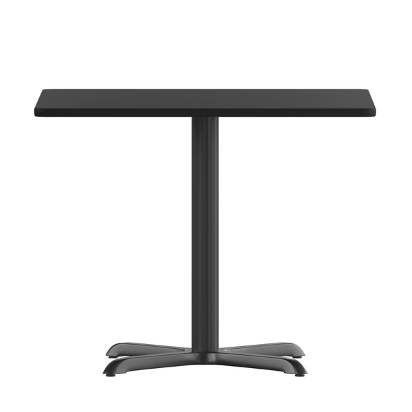 Black |#| 36inch Square Black Laminate Table Top with 30inch x 30inch Table Height Base