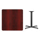 Mahogany |#| 36inch Square Mahogany Laminate Table Top with 30inch x 30inch Table Height Base