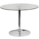 39.25inch Round Glass Table with 29inchH Chrome Base - Pedestal Table - Event Table