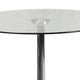 39.25inch Round Glass Table with 29inchH Chrome Base - Pedestal Table - Event Table