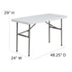 4-Foot Granite White Plastic Folding Table - Banquet / Event Folding Table