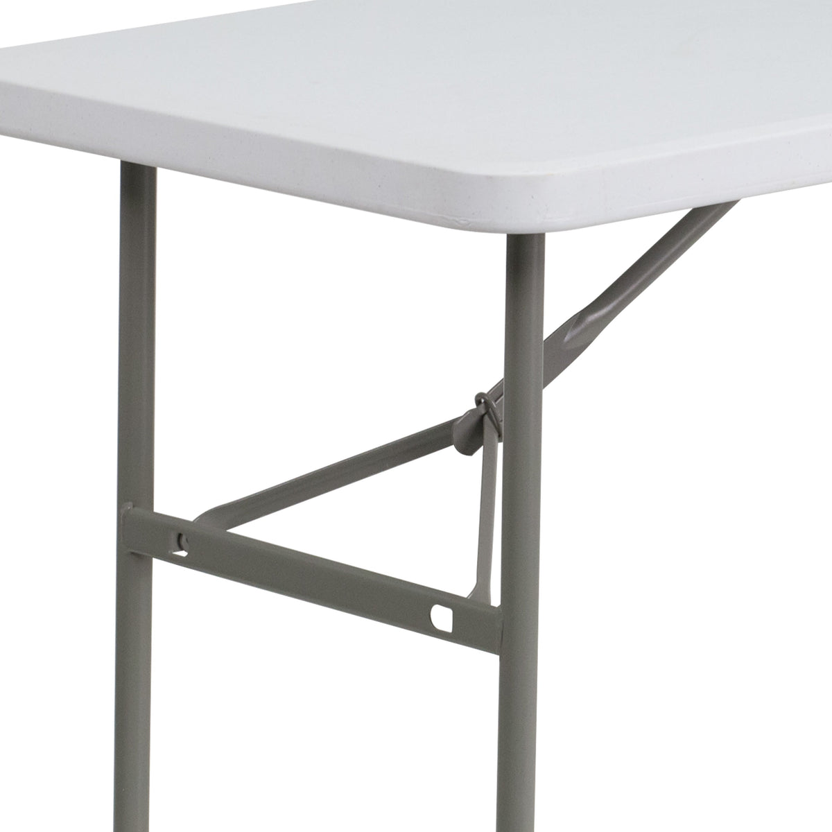 4-Foot Granite White Plastic Folding Table - Banquet / Event Folding Table