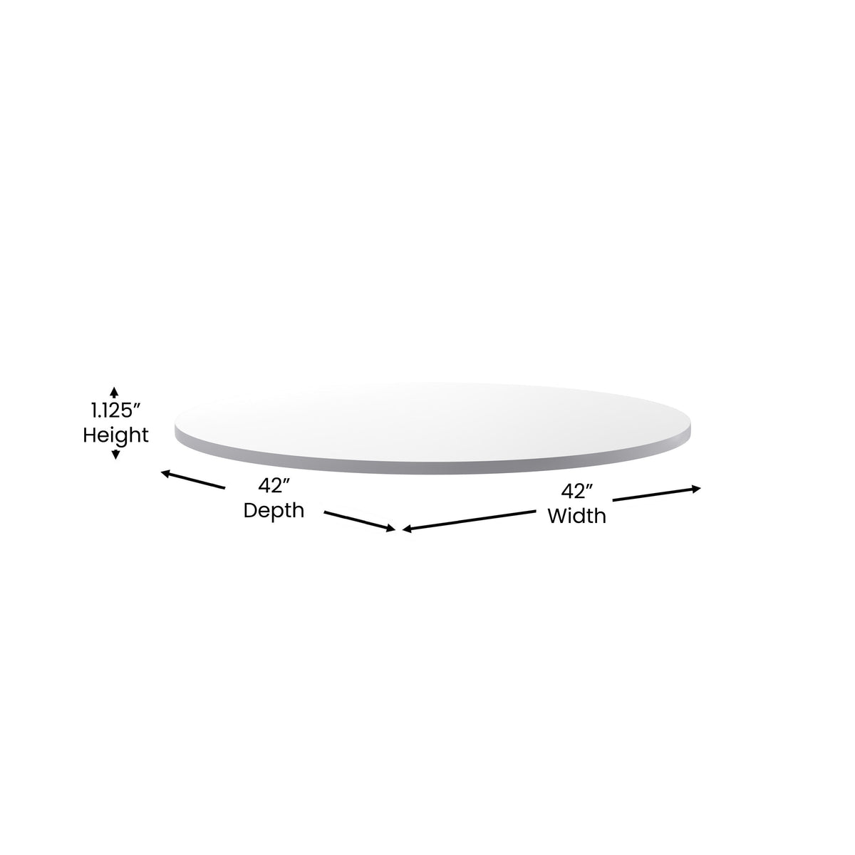 White/Gray |#| 42inch Round Table Top with White or Gray Reversible Laminate Top