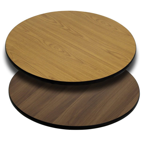 Natural/Walnut |#| 42inch Round Table Top with Natural or Walnut Reversible Laminate Top