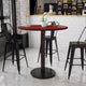 Mahogany |#| 42inch Round Mahogany Laminate Table Top with 24inch Round Bar Height Table Base