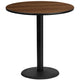 Walnut |#| 42inch Round Walnut Laminate Table Top with 24inch Round Bar Height Table Base