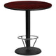 Mahogany |#| 42inch Round Mahogany Laminate Table Top & 24inch Round Bar Height Base with Foot Ring