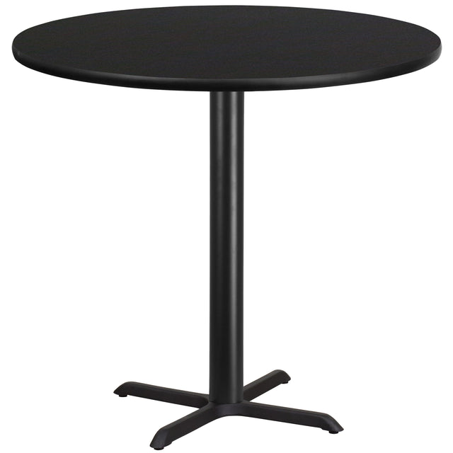 42'' Round Laminate Table Top with 33'' x 33'' Bar Height Table Base - View 1