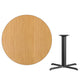 Natural |#| 42inch Round Natural Laminate Table Top with 33inch x 33inch Table Height Base