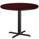 Mahogany |#| 42inch Round Mahogany Laminate Table Top with 33inch x 33inch Table Height Base