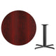 Mahogany |#| 42inch Round Mahogany Laminate Table Top with 33inch x 33inch Table Height Base