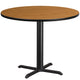 Natural |#| 42inch Round Natural Laminate Table Top with 33inch x 33inch Table Height Base