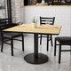Natural |#| 42inch Square Natural Laminate Table Top with 24inch Round Table Height Base
