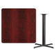 Mahogany |#| 42inch Square Mahogany Laminate Table Top with 33inch x 33inch Bar Height Table Base