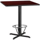 Mahogany |#| 42inch SQ Mahogany Laminate Table Top & 33inch x 33inch Bar Height Table Base w/Foot Ring