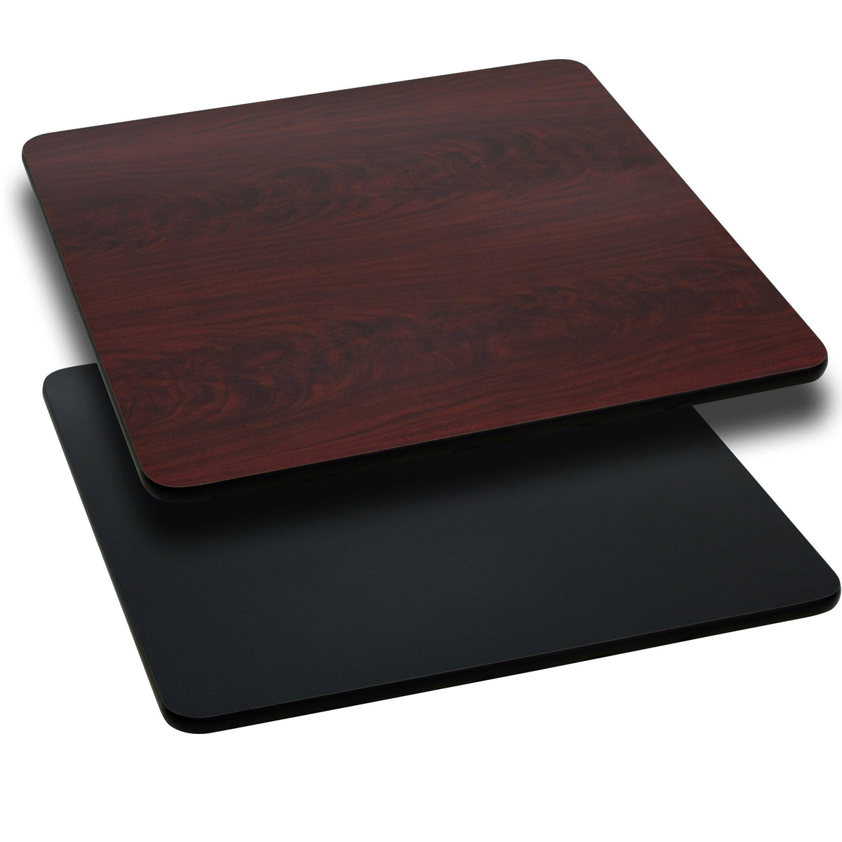 Black/Mahogany |#| 42inch Square Table Top with Black or Mahogany Reversible Laminate Top