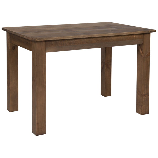 Antique Rustic |#| 46inch x 30inch Rectangular Antique Rustic Solid Pine Farm Dining Table