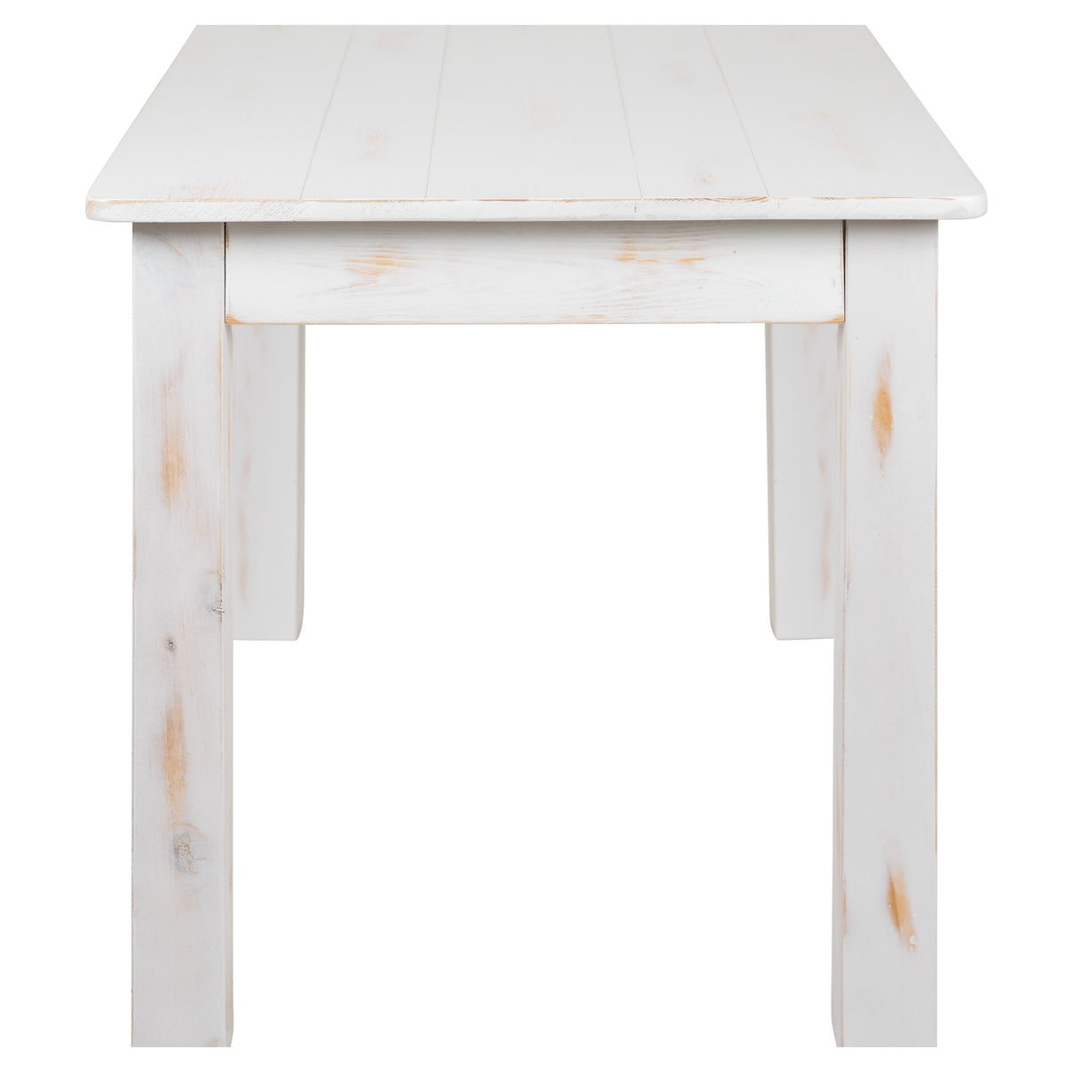 Antique Rustic White |#| 46inch x 30inch Rectangular Antique Rustic White Solid Pine Farm Dining Table