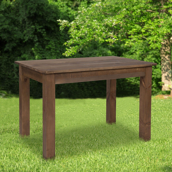 Antique Rustic |#| 46inch x 30inch Rectangular Antique Rustic Solid Pine Farm Dining Table