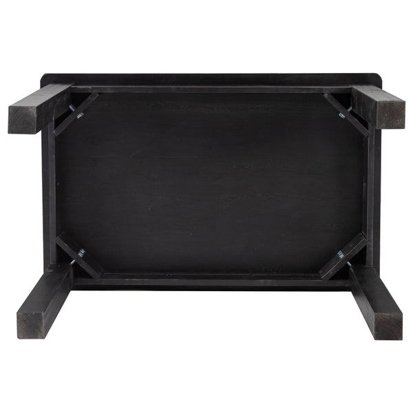 Black Wash |#| 46inch x 30inch Rectangular Black Wash Solid Pine Farm Dining Table